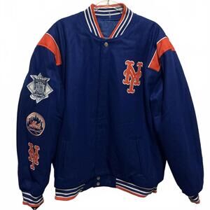 New York Mets Reversible Varsity Jacket Blue Orange MLB 2XL New $250